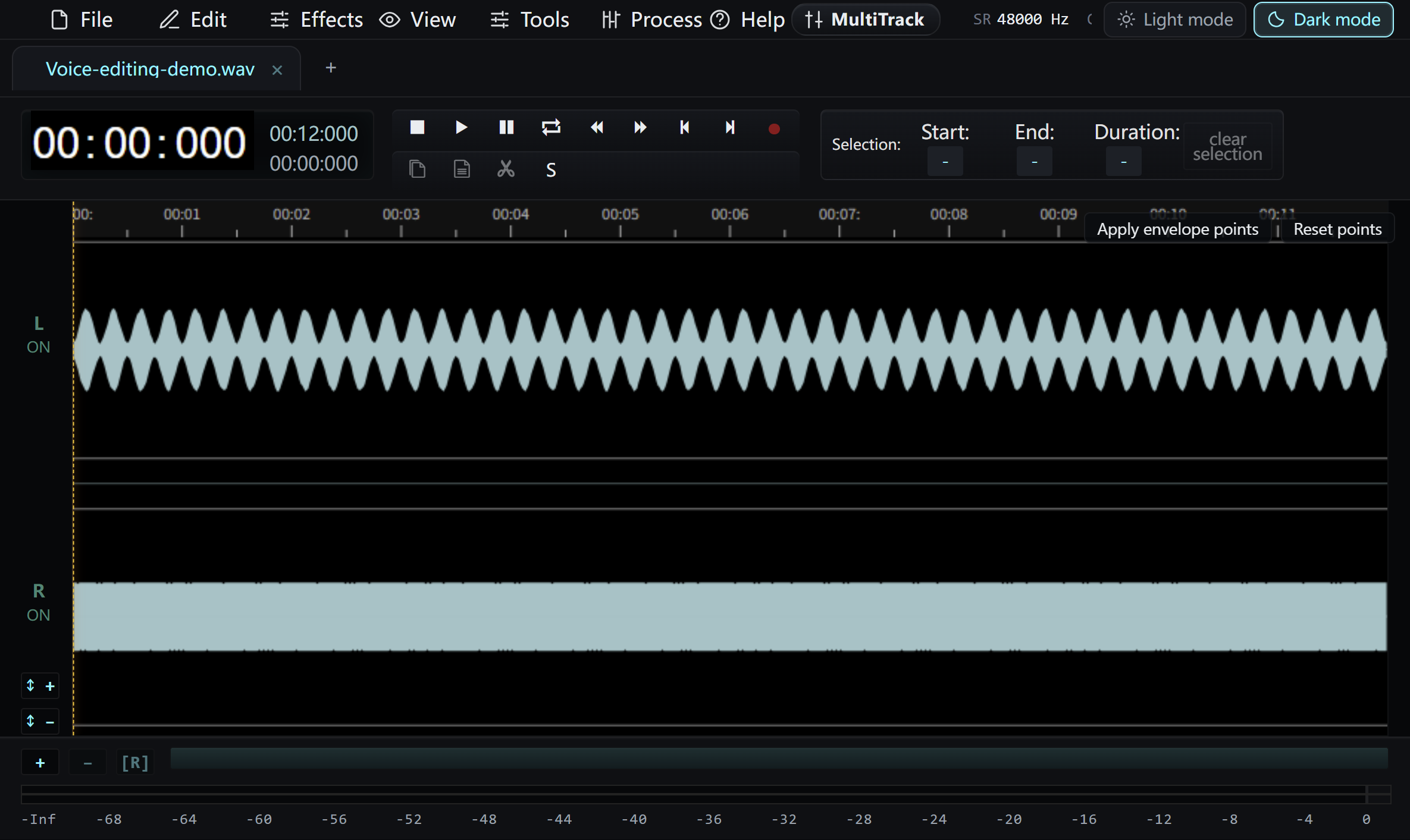Actual Free Audio Editor Windows application interface