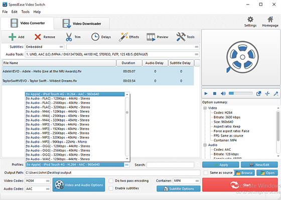 Choose Quality Presets & Codec